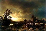 Oswald achenbach Abendstimmung in der Campagna oil painting reproduction